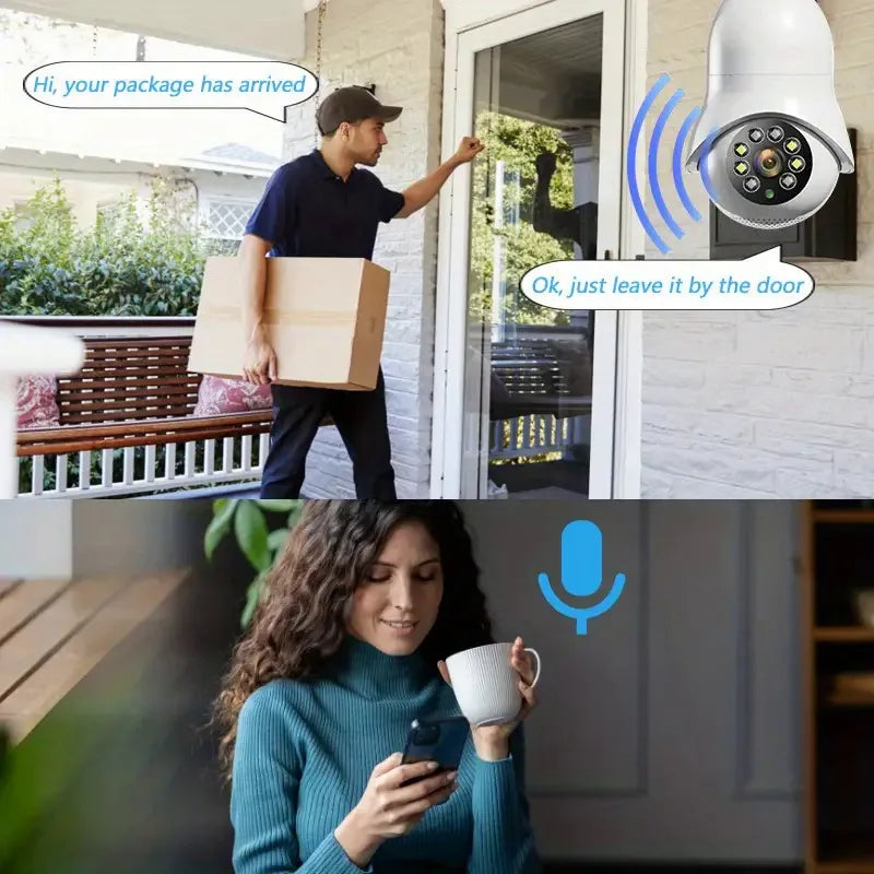 Lightbulb Security Camera Outdoor Wifi Video Surveillance 1080P Camera Home Security Monitor Full Color Night Visi Camera