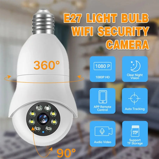 Lightbulb Security Camera Outdoor Wifi Video Surveillance 1080P Camera Home Security Monitor Full Color Night Visi Camera