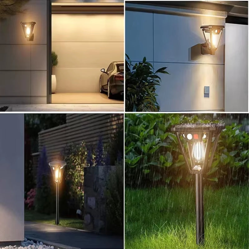 2-in-1 Solar Outdoor Camping & Garden Lamps - LED Induction Wall & Floor Lighting for Stunning Landscapes