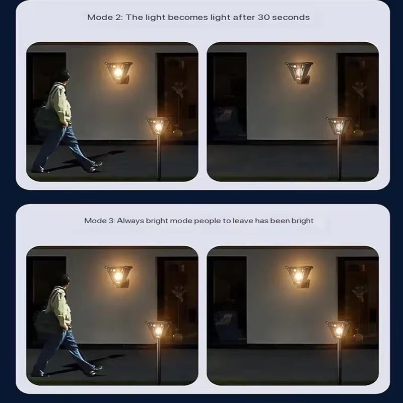 2-in-1 Solar Outdoor Camping & Garden Lamps - LED Induction Wall & Floor Lighting for Stunning Landscapes
