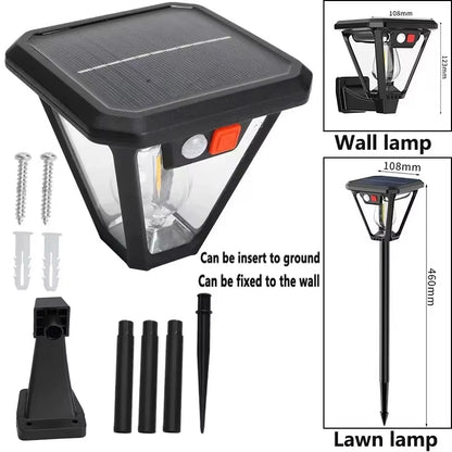 2-in-1 Solar Outdoor Camping & Garden Lamps - LED Induction Wall & Floor Lighting for Stunning Landscapes
