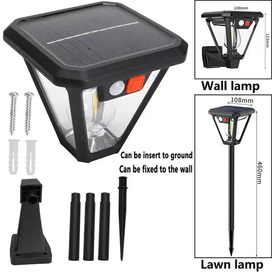 2-in-1 Solar Outdoor Camping & Garden Lamps - LED Induction Wall & Floor Lighting for Stunning Landscapes